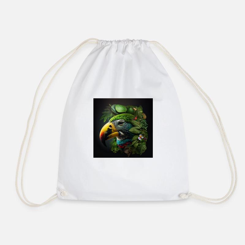 Parrot in nature - Drawstring Bag - white