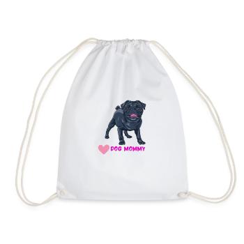 Pug Dogs Mommy Dogs Mama Pedigree Dog - Drawstring Bag - white - Front