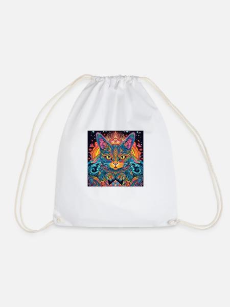 Psycat Mandala - Turnbeutel - Weiß