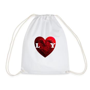 Love You, say lovers in short form - Drawstring Bag - white - Front