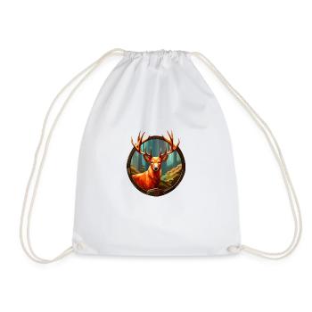 Deer antlers - Drawstring Bag - white - Front