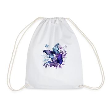 Blue Purple Butterfly - Turnbeutel - Weiß - Vorne