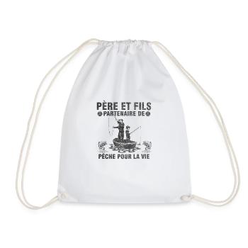 Père Et Fils Partenaire De Pêche Pour La Vie - Sac de sport léger - blanc - Devant