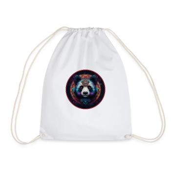 Tribal Panda - Drawstring Bag - white - Front