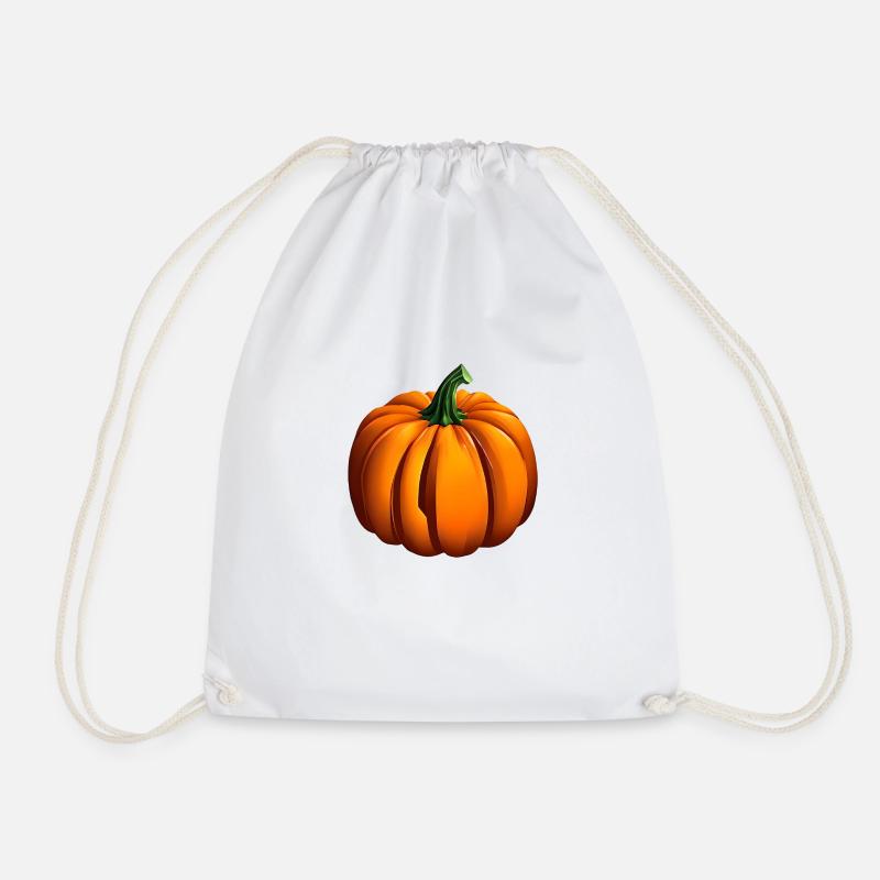 pumpkin october autumn halloween - Drawstring Bag - white