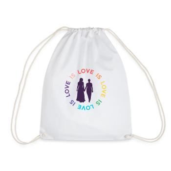 Love is love lesbian couple - Drawstring Bag - white - Front