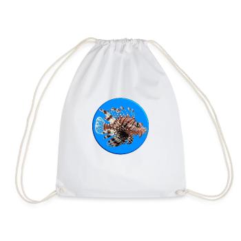 Le poisson-lion se nourrit de petits poissons - Sac de sport léger - blanc - Devant