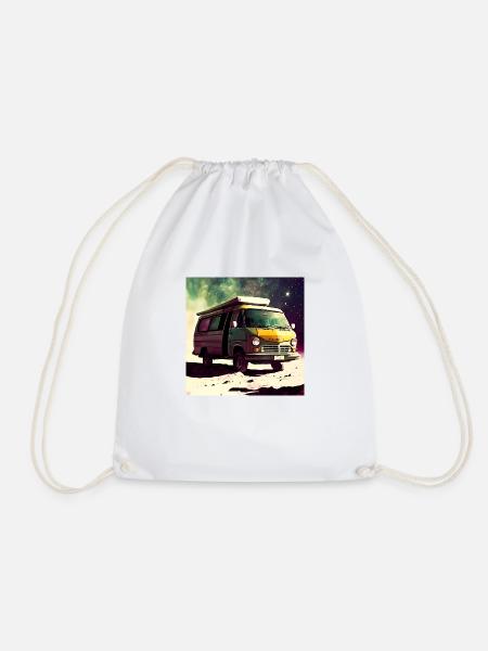 Space Wohnmobil - Turnbeutel - Weiß