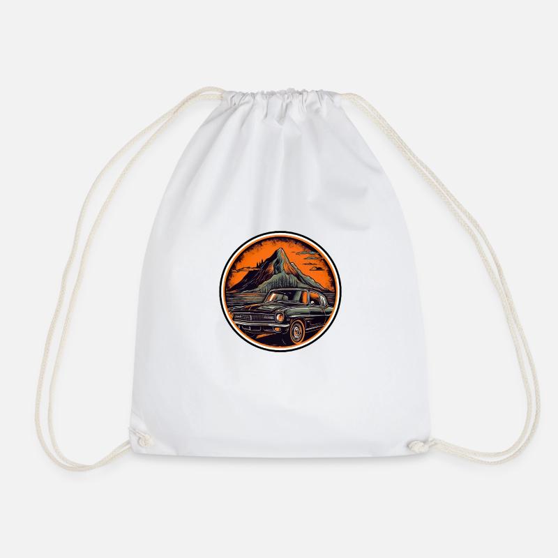 Road trip - Drawstring Bag - white