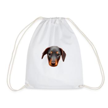 Doberman chiot Doberman chien Doberman dresseur - Sac de sport léger - blanc - Devant