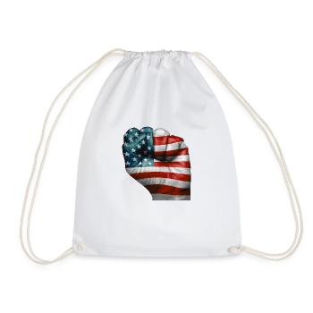 Drapeau américain peint sur un poing - USA - Sac de sport léger - blanc - Devant