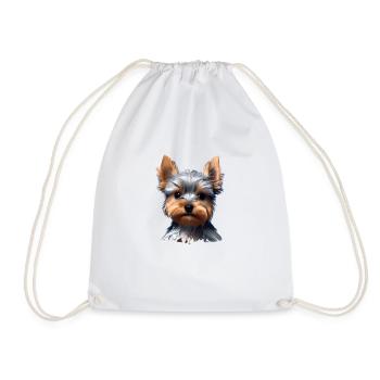 Puppy Yorkshire Terrier Dog Owner Dog - Drawstring Bag - white - Front