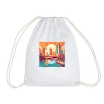 Miami - Drawstring Bag - white - Front