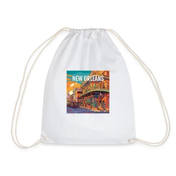 New Orleans at sunset - Drawstring Bag - white - Front