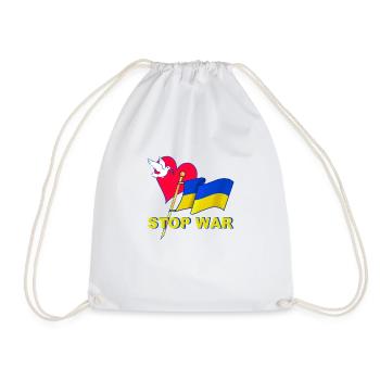 Stop War - Drawstring Bag - white - Front