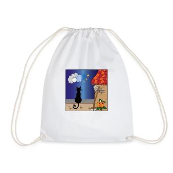 Couleur du chat sur le mur - Sac de sport léger - blanc - Devant
