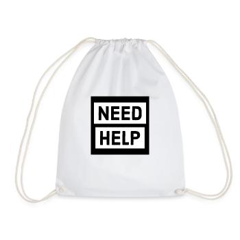 need help?! - Turnbeutel - Weiß - Vorne