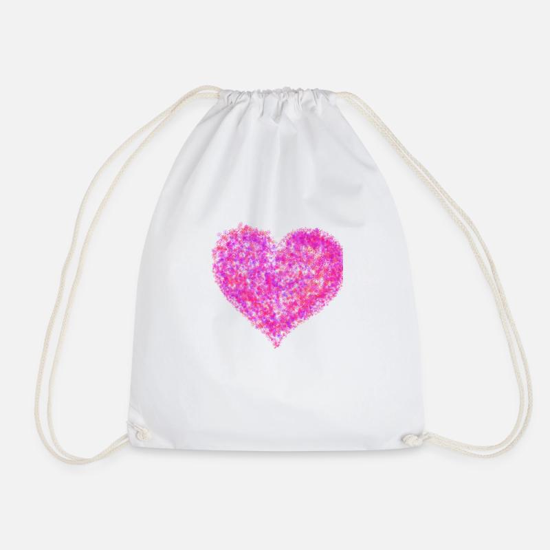 "Heart Beat Tee" ❤️ - Drawstring Bag - white