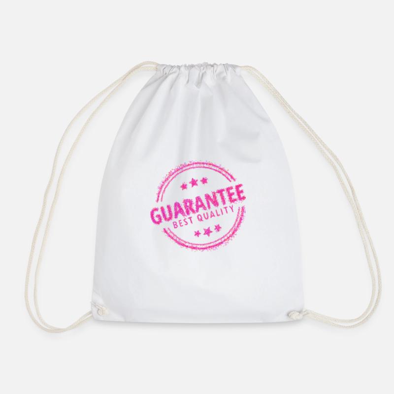 Quality Statement Tee - Drawstring Bag - white