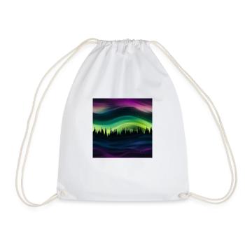 Luminous Skies: Northern Lights Collection - Drawstring Bag - white - Front