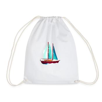 Sailing Sailing Ship Sailing Sailing Sailboat - Drawstring Bag - white - Front