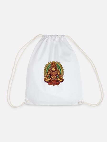 Ape - Monkey King - Guardian - Meditation - pos - Turnbeutel - Weiß