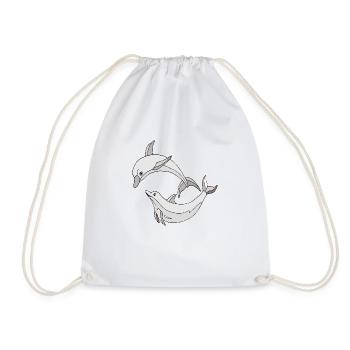 Dolphins - Drawstring Bag - white - Front