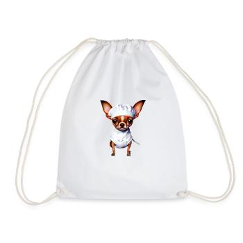 Chihuahua Dog Restaurateur Chihuahua Puppy Dogs - Drawstring Bag - white - Front