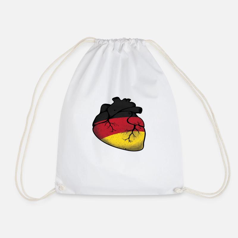 Deutsches Herz German Heart Deutschland - Turnbeutel - Weiß