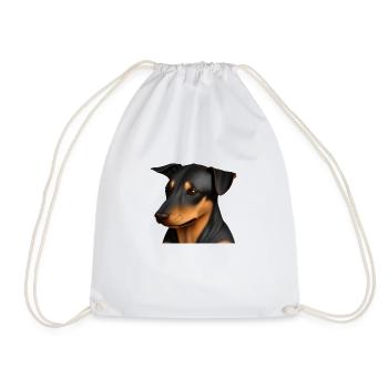 Doberman Doberman chiot chien Doberman dresseur - Sac de sport léger - blanc - Devant