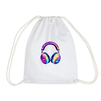 Headphones Gamer Singer Listen to music Singing Musicians - Drawstring Bag - white - Front