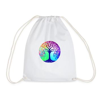 Yoga, Tree of Life, Tree of Life, Meditation - Drawstring Bag - white - Front