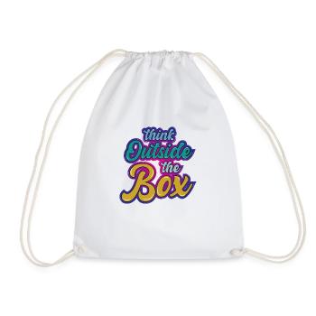 Think outside the Box - Drawstring Bag - white - Front