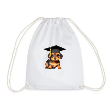 Certificat de fin d’études de baccalauréat Étude du chien teckel - Sac de sport léger - blanc - Devant