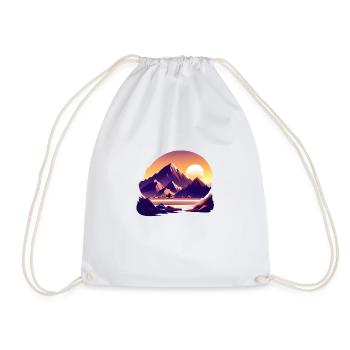 mountain hikers mountains mountain hiking hiking hiking - Drawstring Bag - white - Front