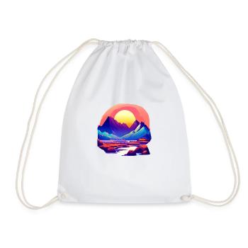 Mountains Hike Mountain hikers Hiking Mountain hiking - Drawstring Bag - white - Front