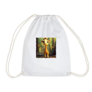 Girafe mignonne - Sac de sport léger - blanc - Devant