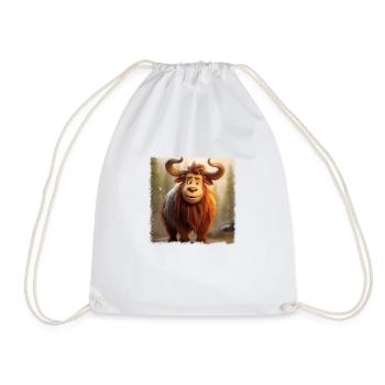 young bison - Drawstring Bag - white - Front