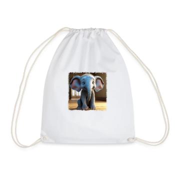 Little cute elephant - Drawstring Bag - white - Front