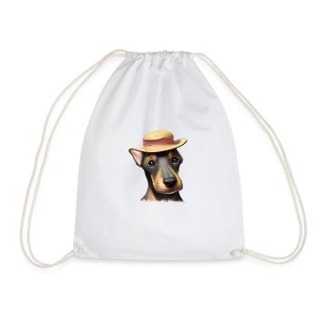 Doberman Doberman chiot chien Doberman dresseur - Sac de sport léger - blanc - Devant
