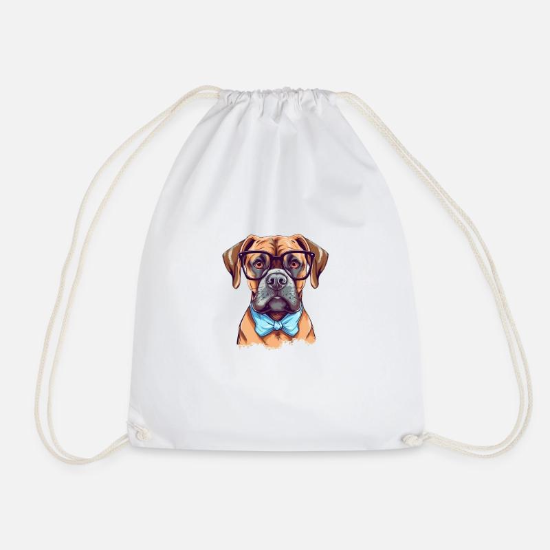 Dog - Drawstring Bag - white