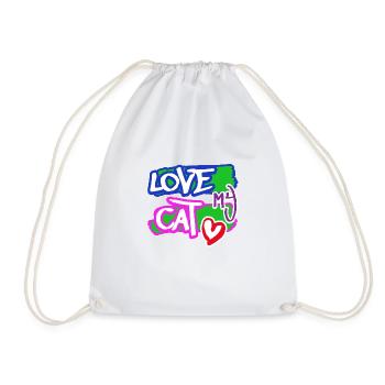Love my Cat - Turnbeutel - Weiß - Vorne