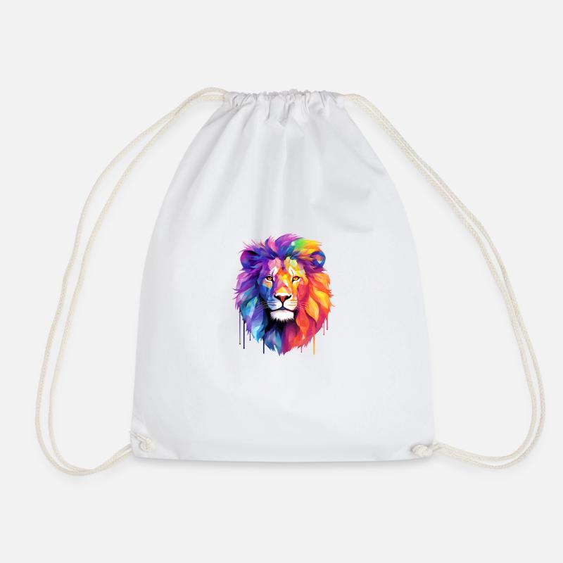 Regenbogen Löwe - Turnbeutel - Weiß
