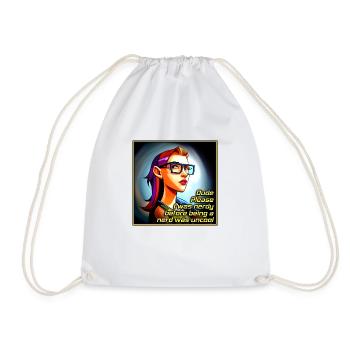 Nerd not Herd - Drawstring Bag - white - Front