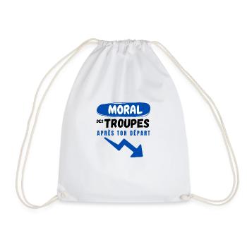 Moral des troupes après ton départ - pot de départ - Sac de sport léger - blanc - Devant