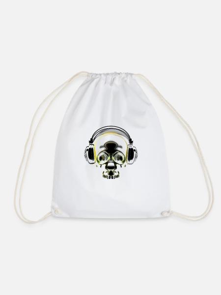 Headphone Skull - Turnbeutel - Weiß