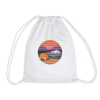 Camping Camper Gift Caravan Camp Camping - Drawstring Bag - white - Front