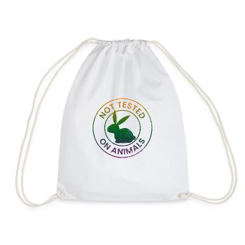 Not tested on animals - Drawstring Bag - white - Front