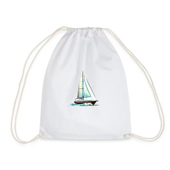 sailing, sailing, sailing, sailing ship, sailboat - Drawstring Bag - white - Front