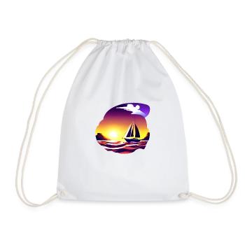 Sailing Ship Sailing Sailboat Sailing Sailing Sailor - Drawstring Bag - white - Front
